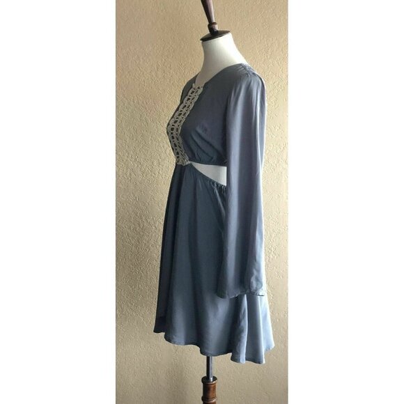 Swell Womens Gray Rayon Crochet Baja Cut Out Dress - Picture 4 of 10